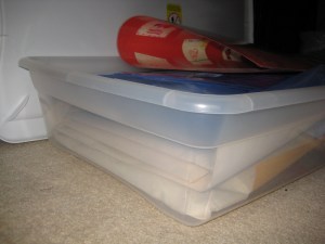 School Artwork under bed