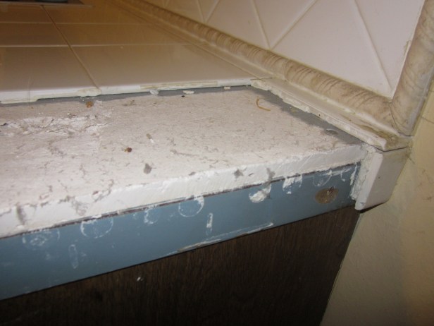 Biggest tile repair area in kitchen